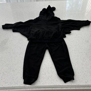 Kids Black Bat Hooded Costume Set